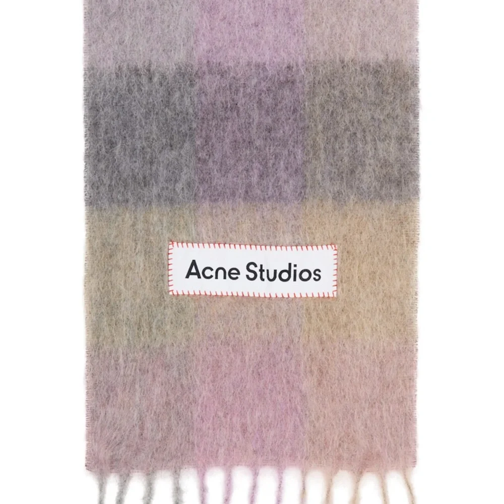 ACNE STUDIOS
Pink & Purple Mohair Checked Scarf - Picture 1 of 5